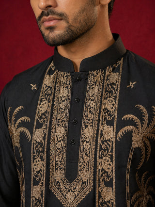 Men's Embroidered Waistcoat and Kurta Pyjama