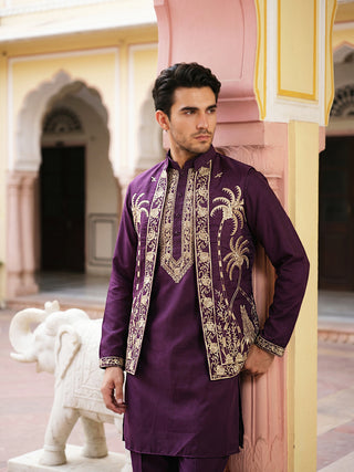 Men's Embroidered Waistcoat and Kurta Pyjama.