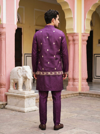 Men's Embroidered Waistcoat and Kurta Pyjama.