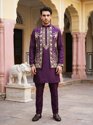 Men's Embroidered Waistcoat and Kurta Pyjama.