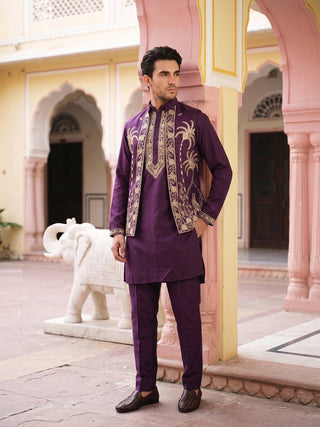 Men's Embroidered Waistcoat and Kurta Pyjama.