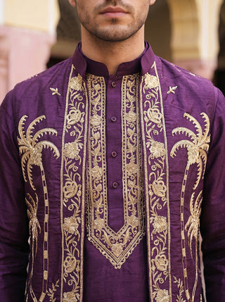 Men's Embroidered Waistcoat and Kurta Pyjama.