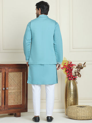 Men's Embroidered Waistcoat and Kurta Pyjama.