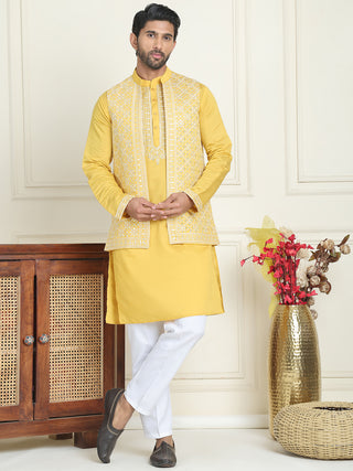 Men's Embroidered Waistcoat and Kurta Pyjama.