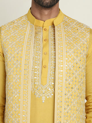 Men's Embroidered Waistcoat and Kurta Pyjama.