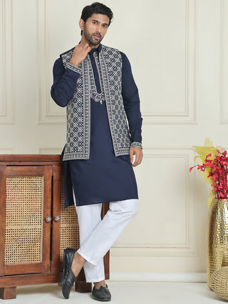 Men's Embroidered Waistcoat and Kurta Pyjama.