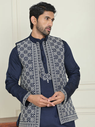 Men's Embroidered Waistcoat and Kurta Pyjama.