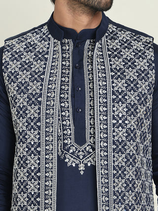 Men's Embroidered Waistcoat and Kurta Pyjama.