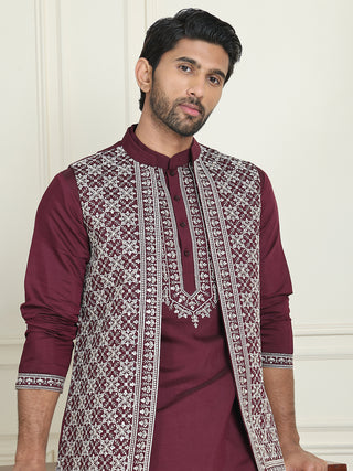 Men's Embroidered Waistcoat and Kurta Pyjama.