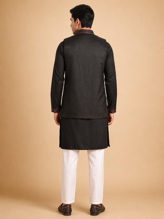 Embroidered Waistcoat and Kurta Pyjama For Men