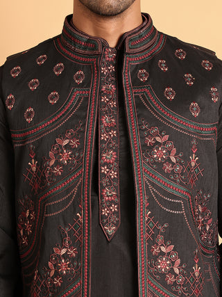 Embroidered Waistcoat and Kurta Pyjama For Men