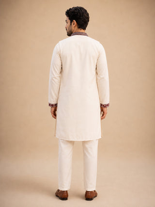 Embroidered Waistcoat and Kurta Pyjama For Men
