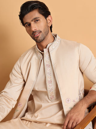 Embroidered Waistcoat and Kurta Pyjama For Men