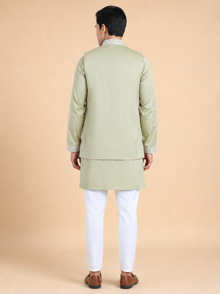 Embroidered Waistcoat and Kurta Pyjama For Men