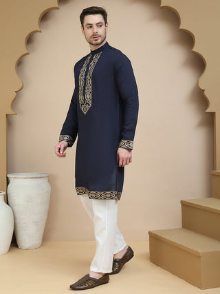 Embroidered Waistcoat and Kurta Pyjama For Men