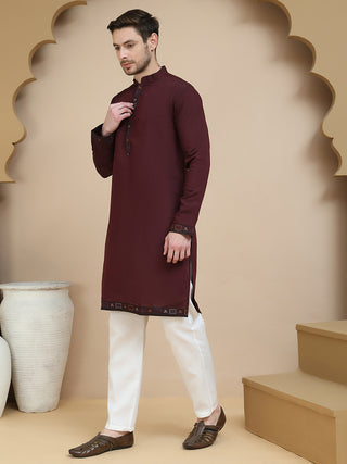 Embroidered Waistcoat and Kurta Pyjama For Men
