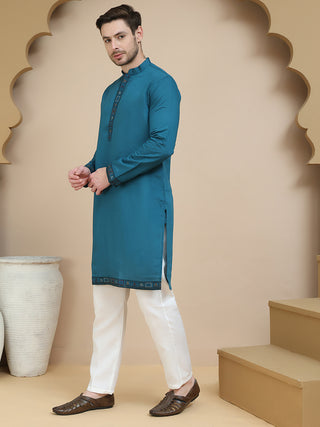 Embroidered Waistcoat and Kurta Pyjama For Men
