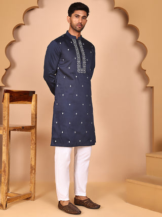 Classic Magenta Kurta Pyjama With Embroidered Waistcoat