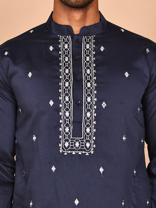 Classic Magenta Kurta Pyjama With Embroidered Waistcoat