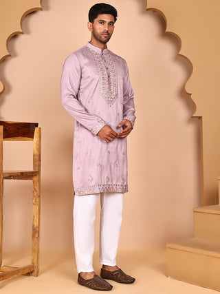 Ethnic Kurta Set with Multicolor Embroidery Jacket