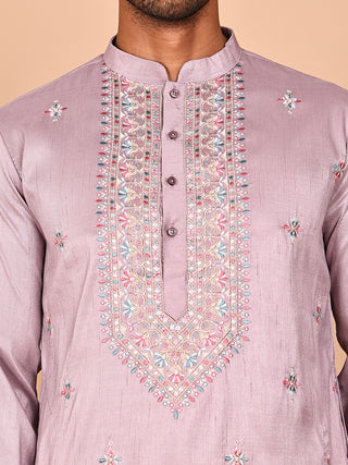 Ethnic Kurta Set with Multicolor Embroidery Jacket