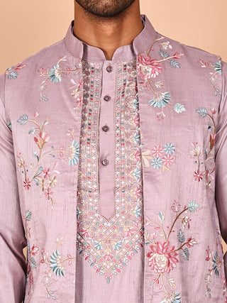 Ethnic Kurta Set with Multicolor Embroidery Jacket