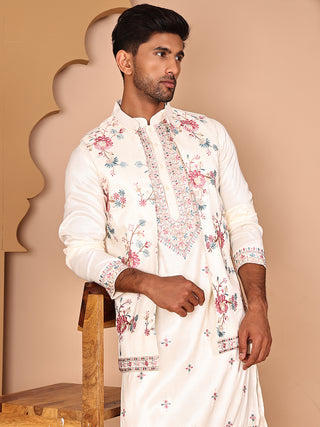 Ethnic Kurta Set with Multicolor Embroidery Jacket