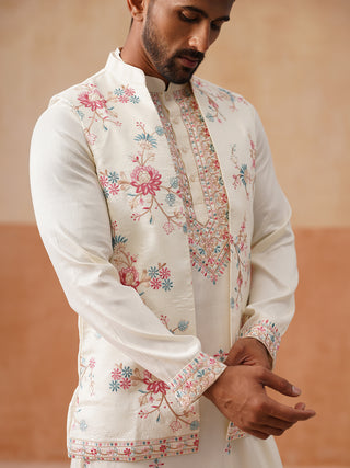 Ethnic Kurta Set with Multicolor Embroidery Jacket