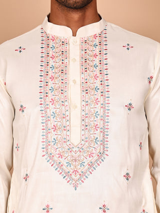 Ethnic Kurta Set with Multicolor Embroidery Jacket