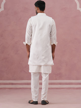 Festive Floral Embroidered Shrug Kurta Set