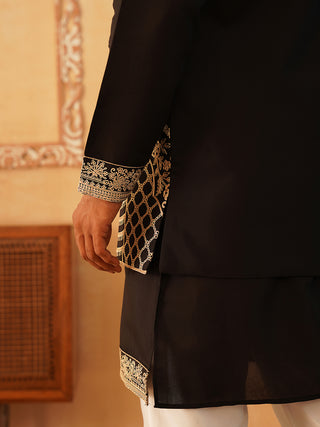 Men's Embroidered Waistcoat and Kurta Pyjama.