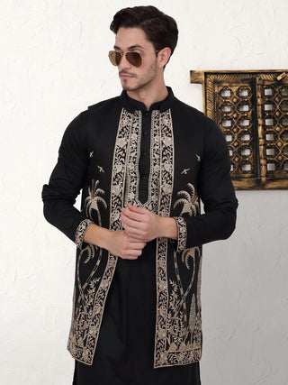 Men's Embroidered Waistcoat and Kurta Pyjama