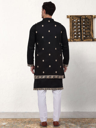 Men's Embroidered Waistcoat and Kurta Pyjama