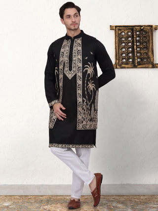 Men's Embroidered Waistcoat and Kurta Pyjama