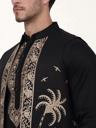 Men's Embroidered Waistcoat and Kurta Pyjama