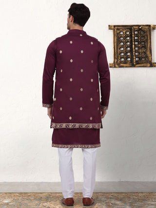 Men's Embroidered Waistcoat and Kurta Pyjama