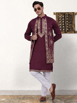 Men's Embroidered Waistcoat and Kurta Pyjama