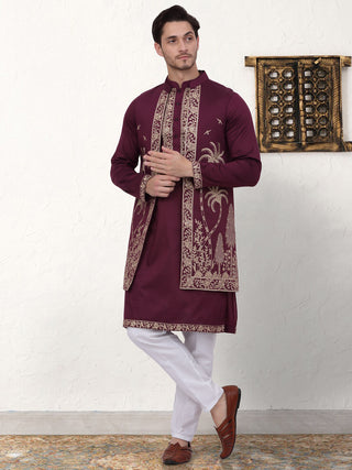 Men's Embroidered Waistcoat and Kurta Pyjama