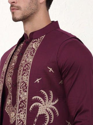 Men's Embroidered Waistcoat and Kurta Pyjama