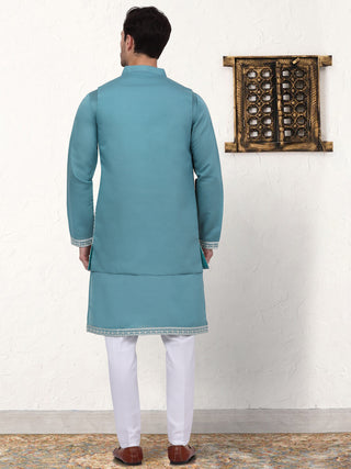 Men's Embroidered Waistcoat and Kurta Pyjama