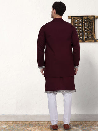 Men's Embroidered Waistcoat and Kurta Pyjama