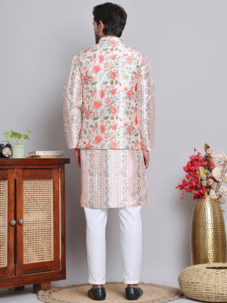 Printed Nehru Jacket & Kurta Pyjama Set