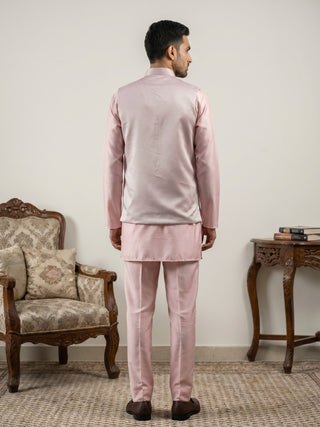 Embroidered Nehru Jacket with Kurta Pyjama Set