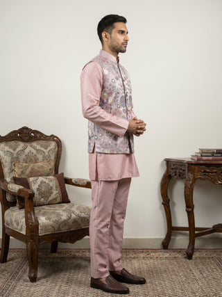 Embroidered Nehru Jacket with Kurta Pyjama Set