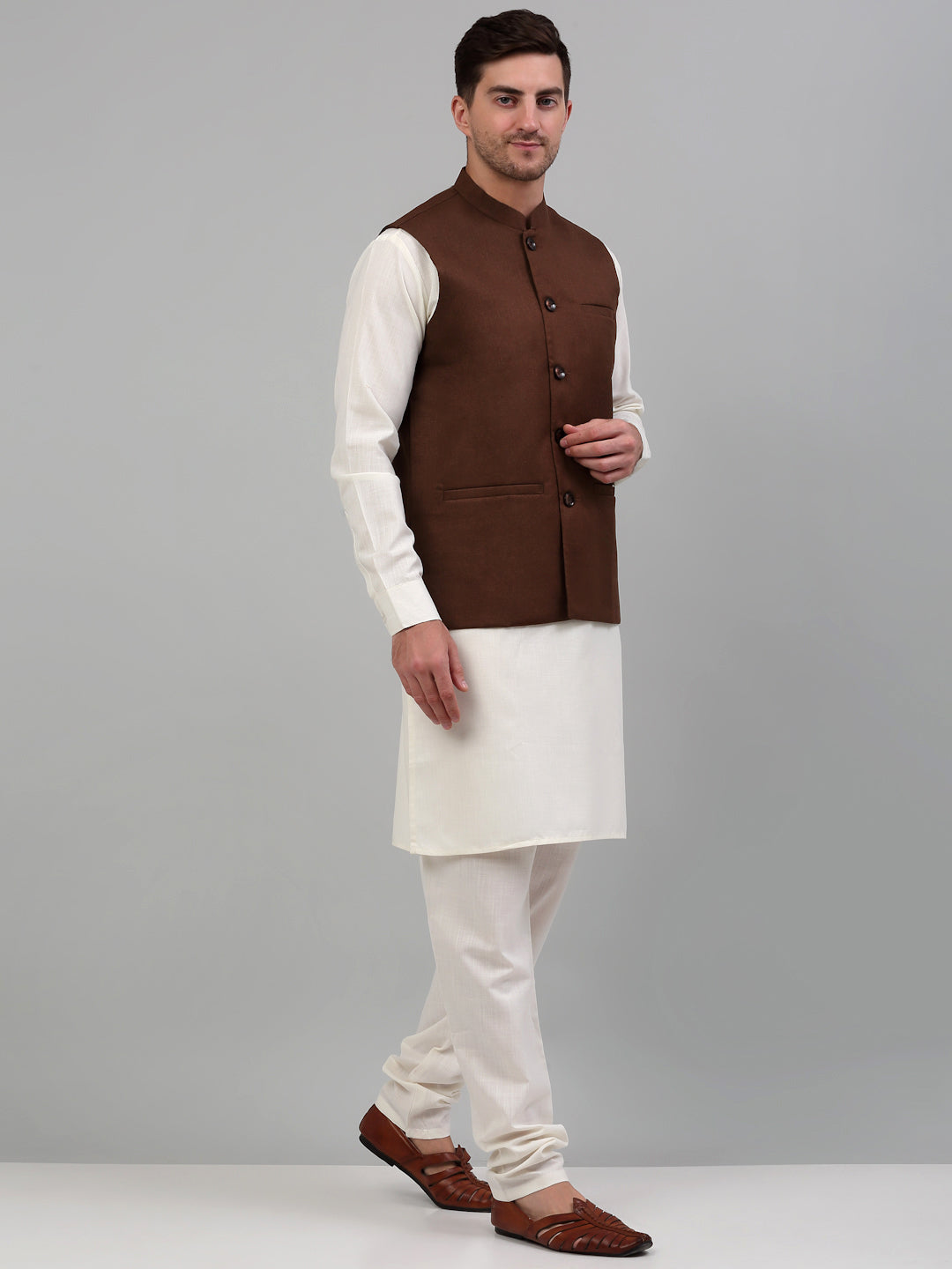 Men Nehru Jacket with White Kurta – Jompers