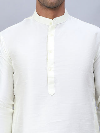 Embossed Nehru Jacket With Solid Kurta Pyjama Set