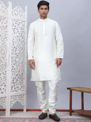 Embroidered Nehru Jacket With Solid Kurta Pyjama Set