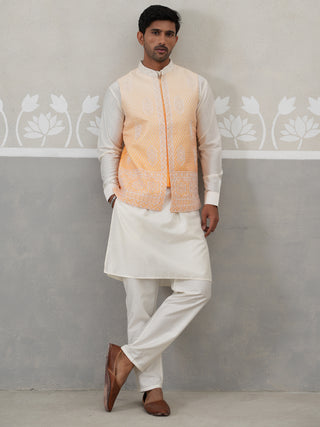 Embroidered Silk blend Nehru Jacket Kurta Set