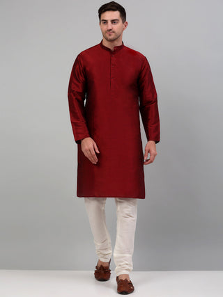 Men's Woven Design Nehru Jacket and Kurta Pyjama Set