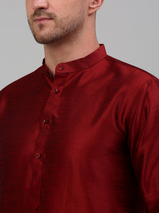 Men's Woven Design Nehru Jacket and Kurta Pyjama Set